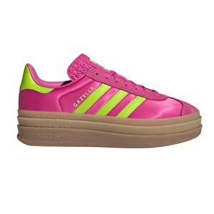 Adidas Womens Gazelle Bold Original Lucid Fuchsia Solar SatinSuede JI2705 Sz 7.5